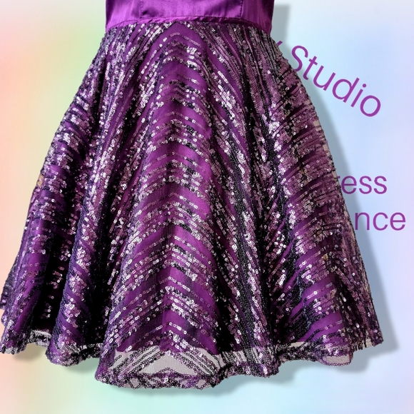 City Studio Fit & Flare Dress Size 0 Juniors Sequined City Studios Winter Dance - Picture 2 of 11